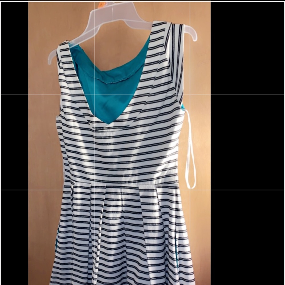 Black and white striped formal dress